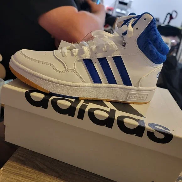 adidas gazelle silver green womens adidas Hoops 3 Mid Lifestyle Basketball Classic Vintage Shoes Cloud White /  Dkblue / Dkblue – Heppo.com main image 1